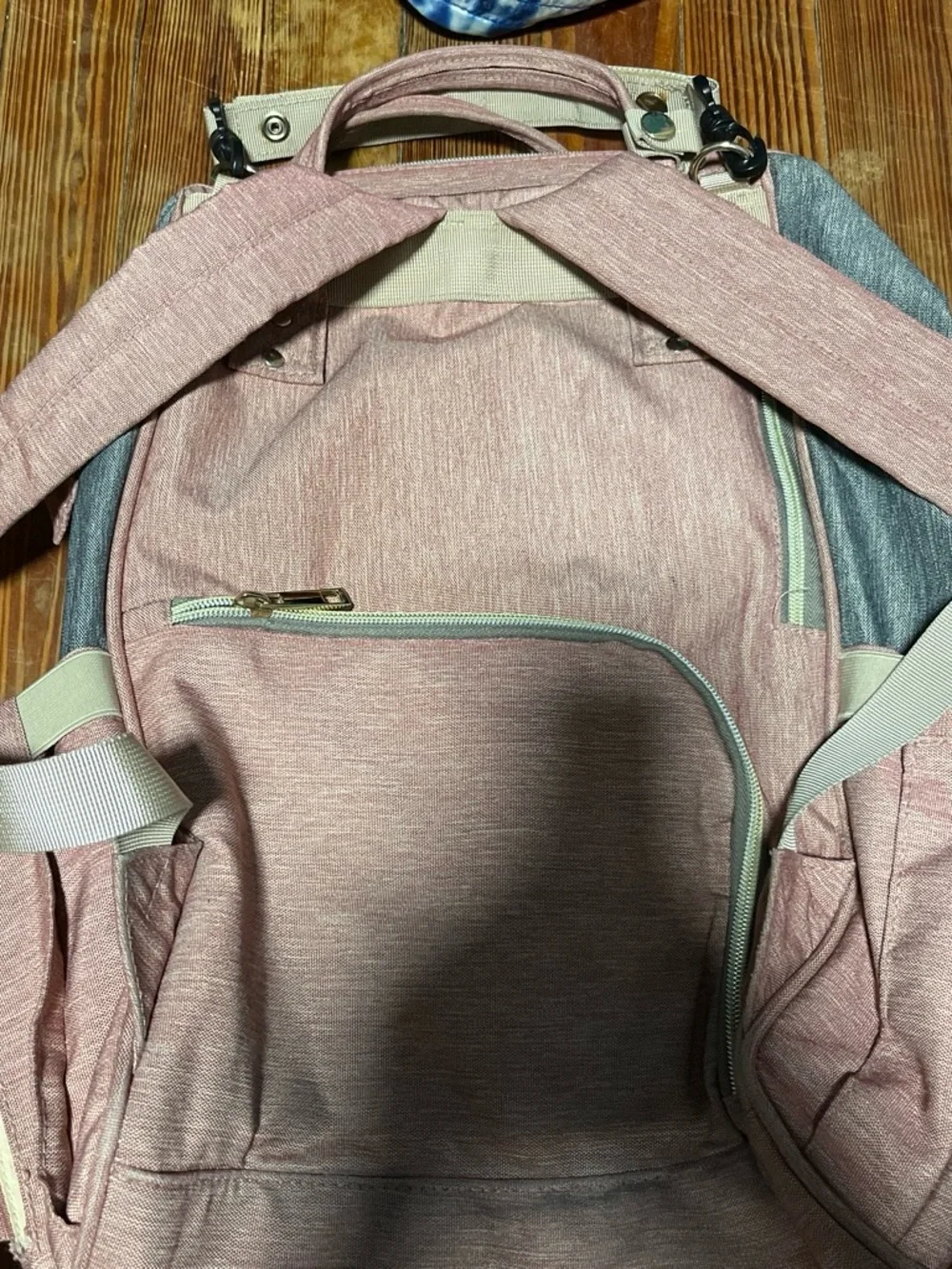 Stylish Two-Tone Pink and Gray Women's Backpack